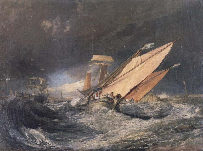 Joseph Mallord William Turner Fishing Boats Entering Calais Harbor Spain oil painting art